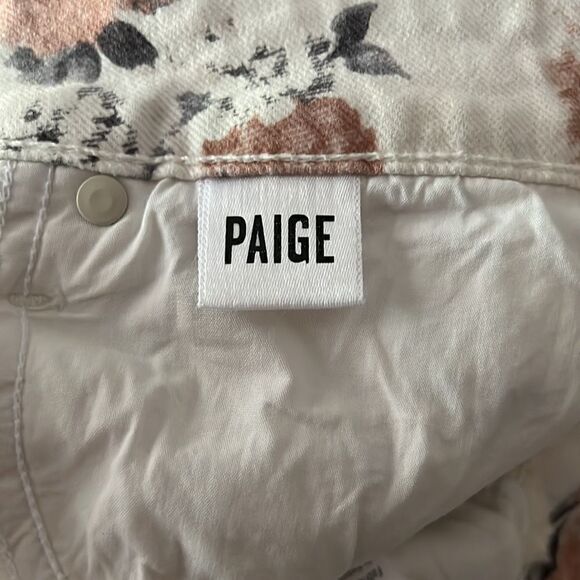 ‎PAIGE COLETTE CROP FLARE FLOWERED JEANS SIZE 24 - Picture 12 of 12